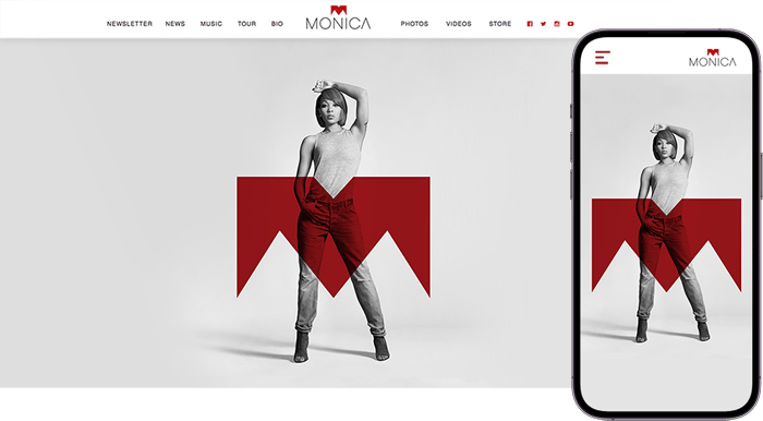 monica desktop and mobile website