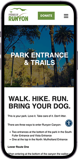 friends of runyon canyon mobile website