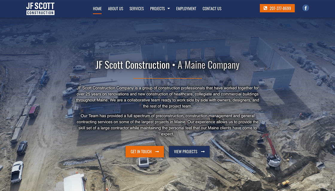 jf scott commercial construction desktop website