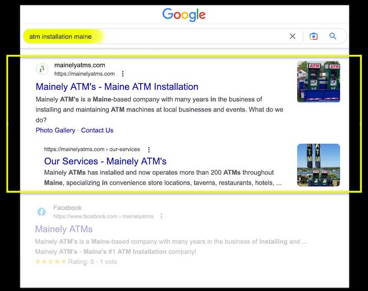 mainely atm's seo keyword google search data