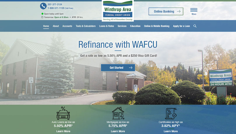 winthrop area federal credit union desktop home page