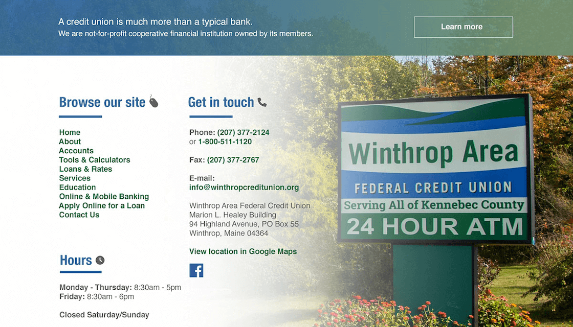 winthrop area federal credit union desktop