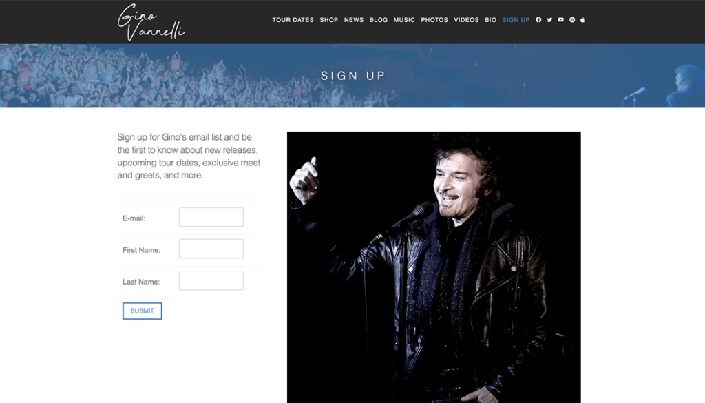 gino vannelli website email sign up