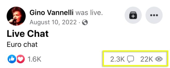 live streaming data for gino vannelli facebook live